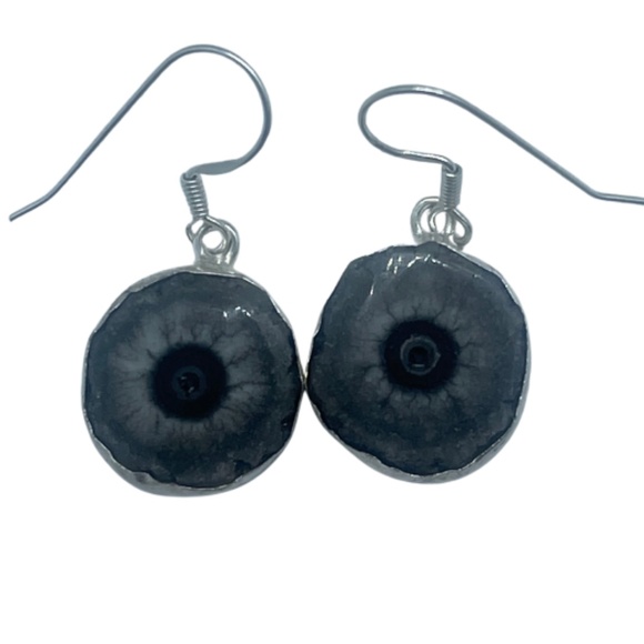 Gray Solar Quartz Earrings - Picture 1 of 1